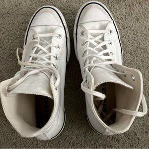 White Platformed Converses